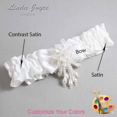 Couture Garters / Custom Wedding Garter / Customizable Wedding Garters / Personalized Wedding Garters / Loni #01-B21-M38 / Wedding Garters / Bridal Garter / Prom Garter / Linda Joyce Couture