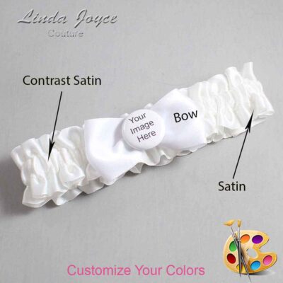 Couture Garters / Custom Wedding Garter / Customizable Wedding Garters / Personalized Wedding Garters / Custom Button #01-B31-M44 / Wedding Garters / Bridal Garter / Prom Garter / Linda Joyce Couture