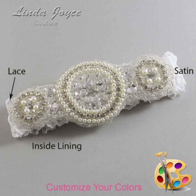 Couture Garters / Custom Wedding Garter / Customizable Wedding Garters / Personalized Wedding Garters / Linda #04-A00 / Wedding Garters / Bridal Garter / Prom Garter / Linda Joyce Couture