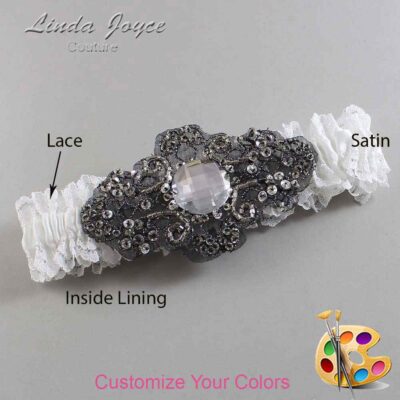 Couture Garters / Custom Wedding Garter / Customizable Wedding Garters / Personalized Wedding Garters / Bijou # 04-A02-Black / Wedding Garters / Bridal Garter / Prom Garter / Linda Joyce Couture