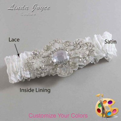 Couture Garters / Custom Wedding Garter / Customizable Wedding Garters / Personalized Wedding Garters / Bijou # 04-A04-Silver / Wedding Garters / Bridal Garter / Prom Garter / Linda Joyce Couture
