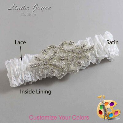 Couture Garters / Custom Wedding Garter / Customizable Wedding Garters / Personalized Wedding Garters / Heather # 04-A07-Silver / Wedding Garters / Bridal Garter / Prom Garter / Linda Joyce Couture