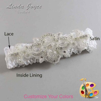 Couture Garters / Custom Wedding Garter / Customizable Wedding Garters / Personalized Wedding Garters / Isabella # 04-A08-Silver / Wedding Garters / Bridal Garter / Prom Garter / Linda Joyce Couture