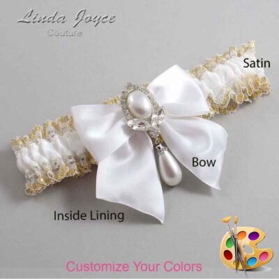 Couture Garters / Custom Wedding Garter / Customizable Wedding Garters / Personalized Wedding Garters / Jessica #04-B01-M32 / Wedding Garters / Bridal Garter / Prom Garter / Linda Joyce Couture