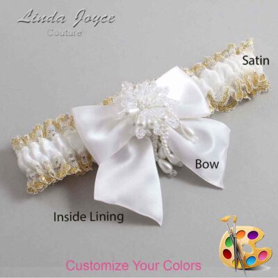 Couture Garters / Custom Wedding Garter / Customizable Wedding Garters / Personalized Wedding Garters / Daphne #04-B01-M38 / Wedding Garters / Bridal Garter / Prom Garter / Linda Joyce Couture