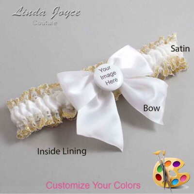 Couture Garters / Custom Wedding Garter / Customizable Wedding Garters / Personalized Wedding Garters / Custom Button #04-B01-M44 / Wedding Garters / Bridal Garter / Prom Garter / Linda Joyce Couture