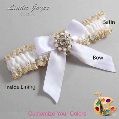 Couture Garters / Custom Wedding Garter / Customizable Wedding Garters / Personalized Wedding Garters / Wilma #04-B02-M14 / Wedding Garters / Bridal Garter / Prom Garter / Linda Joyce Couture