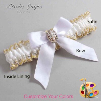Couture Garters / Custom Wedding Garter / Customizable Wedding Garters / Personalized Wedding Garters / Quinn #04-B02-M17 / Wedding Garters / Bridal Garter / Prom Garter / Linda Joyce Couture