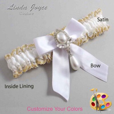 Couture Garters / Custom Wedding Garter / Customizable Wedding Garters / Personalized Wedding Garters / Tessa #04-B02-M32 / Wedding Garters / Bridal Garter / Prom Garter / Linda Joyce Couture