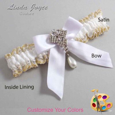 Couture Garters / Custom Wedding Garter / Customizable Wedding Garters / Personalized Wedding Garters / Vera #04-B02-M33 / Wedding Garters / Bridal Garter / Prom Garter / Linda Joyce Couture