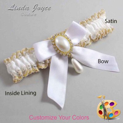 Couture Garters / Custom Wedding Garter / Customizable Wedding Garters / Personalized Wedding Garters / Trina #04-B02-M34 / Wedding Garters / Bridal Garter / Prom Garter / Linda Joyce Couture