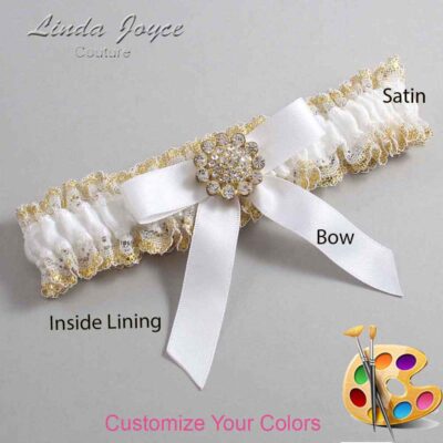 Couture Garters / Custom Wedding Garter / Customizable Wedding Garters / Personalized Wedding Garters / Samantha #04-B03-M12 / Wedding Garters / Bridal Garter / Prom Garter / Linda Joyce Couture
