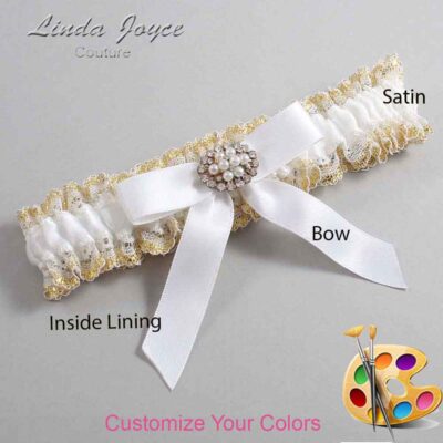 Couture Garters / Custom Wedding Garter / Customizable Wedding Garters / Personalized Wedding Garters / Daryl #04-B03-M16 / Wedding Garters / Bridal Garter / Prom Garter / Linda Joyce Couture