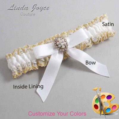 Couture Garters / Custom Wedding Garter / Customizable Wedding Garters / Personalized Wedding Garters / Jenny #04-B03-M17 / Wedding Garters / Bridal Garter / Prom Garter / Linda Joyce Couture