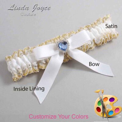Couture Garters / Custom Wedding Garter / Customizable Wedding Garters / Personalized Wedding Garters / Gina #04-B03-M25 / Wedding Garters / Bridal Garter / Prom Garter / Linda Joyce Couture