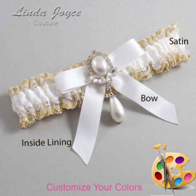Couture Garters / Custom Wedding Garter / Customizable Wedding Garters / Personalized Wedding Garters / Bethany #04-B03-M32 / Wedding Garters / Bridal Garter / Prom Garter / Linda Joyce Couture