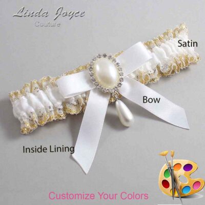 Couture Garters / Custom Wedding Garter / Customizable Wedding Garters / Personalized Wedding Garters / Demi #04-B03-M35 / Wedding Garters / Bridal Garter / Prom Garter / Linda Joyce Couture