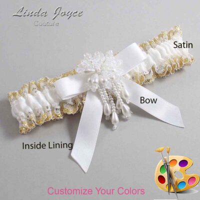 Couture Garters / Custom Wedding Garter / Customizable Wedding Garters / Personalized Wedding Garters / Kiley #04-B03-M38 / Wedding Garters / Bridal Garter / Prom Garter / Linda Joyce Couture