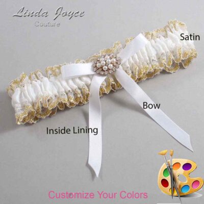 Couture Garters / Custom Wedding Garter / Customizable Wedding Garters / Personalized Wedding Garters / Christal #04-B04-M16 / Wedding Garters / Bridal Garter / Prom Garter / Linda Joyce Couture