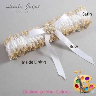 Couture Garters / Custom Wedding Garter / Customizable Wedding Garters / Personalized Wedding Garters / Dorinda #04-B04-M27 / Wedding Garters / Bridal Garter / Prom Garter / Linda Joyce Couture