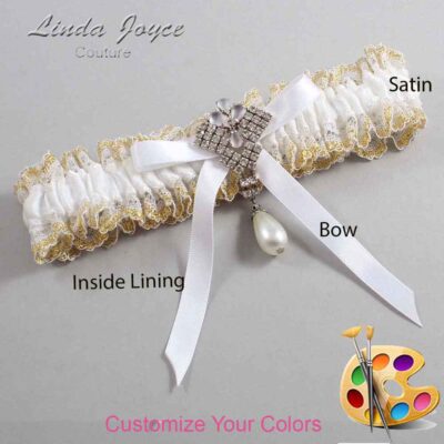 Couture Garters / Custom Wedding Garter / Customizable Wedding Garters / Personalized Wedding Garters / Estelle #04-B04-M33 / Wedding Garters / Bridal Garter / Prom Garter / Linda Joyce Couture