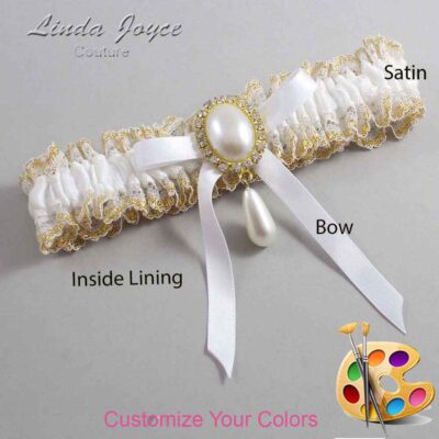 Couture Garters / Custom Wedding Garter / Customizable Wedding Garters / Personalized Wedding Garters / Eunice #04-B04-M34 / Wedding Garters / Bridal Garter / Prom Garter / Linda Joyce Couture