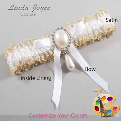 Couture Garters / Custom Wedding Garter / Customizable Wedding Garters / Personalized Wedding Garters / Eunice #04-B04-M35 / Wedding Garters / Bridal Garter / Prom Garter / Linda Joyce Couture