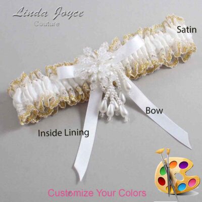 Couture Garters / Custom Wedding Garter / Customizable Wedding Garters / Personalized Wedding Garters / Desiree #04-B04-M38 / Wedding Garters / Bridal Garter / Prom Garter / Linda Joyce Couture
