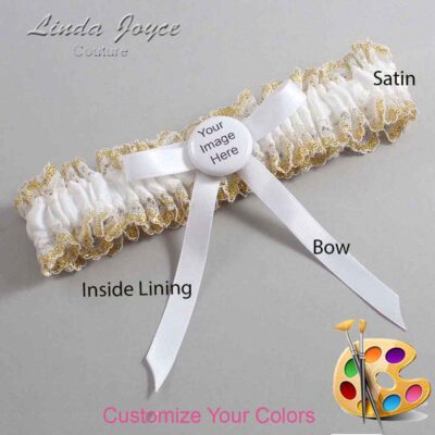 Couture Garters / Custom Wedding Garter / Customizable Wedding Garters / Personalized Wedding Garters / Custom Button #04-B04-M44 / Wedding Garters / Bridal Garter / Prom Garter / Linda Joyce Couture