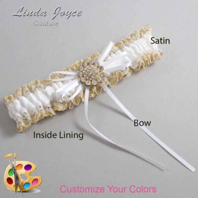 Couture Garters / Custom Wedding Garter / Customizable Wedding Garters / Personalized Wedding Garters / Charlene #04-B10-M12 / Wedding Garters / Bridal Garter / Prom Garter / Linda Joyce Couture