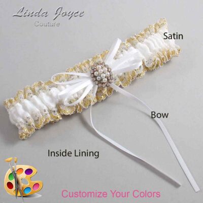 Couture Garters / Custom Wedding Garter / Customizable Wedding Garters / Personalized Wedding Garters / Gwen #04-B10-M17 / Wedding Garters / Bridal Garter / Prom Garter / Linda Joyce Couture