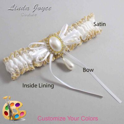 Couture Garters / Custom Wedding Garter / Customizable Wedding Garters / Personalized Wedding Garters / Andrea #04-B10-M34 / Wedding Garters / Bridal Garter / Prom Garter / Linda Joyce Couture