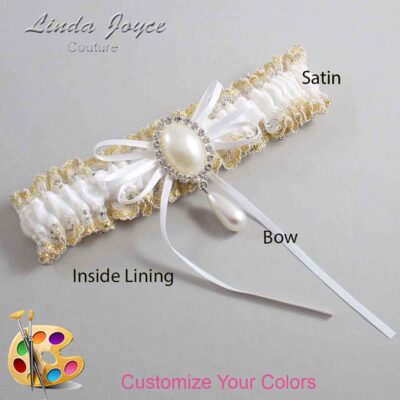 Couture Garters / Custom Wedding Garter / Customizable Wedding Garters / Personalized Wedding Garters / Andrea #04-B10-M35 / Wedding Garters / Bridal Garter / Prom Garter / Linda Joyce Couture