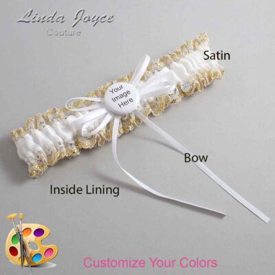 Couture Garters / Custom Wedding Garter / Customizable Wedding Garters / Personalized Wedding Garters / Custom Button #04-B10-M44 / Wedding Garters / Bridal Garter / Prom Garter / Linda Joyce Couture