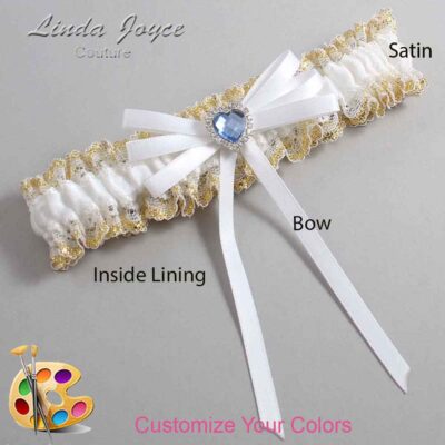 Couture Garters / Custom Wedding Garter / Customizable Wedding Garters / Personalized Wedding Garters / Dora #04-B11-M25 / Wedding Garters / Bridal Garter / Prom Garter / Linda Joyce Couture