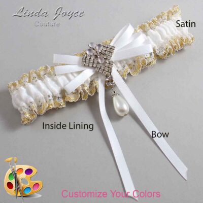 Couture Garters / Custom Wedding Garter / Customizable Wedding Garters / Personalized Wedding Garters / FiFi #04-B11-M33 / Wedding Garters / Bridal Garter / Prom Garter / Linda Joyce Couture