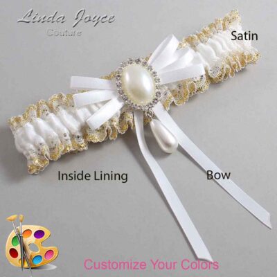 Couture Garters / Custom Wedding Garter / Customizable Wedding Garters / Personalized Wedding Garters / Florence #04-B11-M35 / Wedding Garters / Bridal Garter / Prom Garter / Linda Joyce Couture