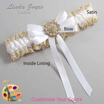 Couture Garters / Custom Wedding Garter / Customizable Wedding Garters / Personalized Wedding Garters / Brett #04-B12-M12 / Wedding Garters / Bridal Garter / Prom Garter / Linda Joyce Couture