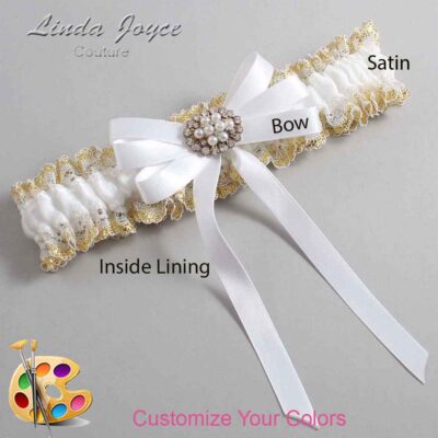 Couture Garters / Custom Wedding Garter / Customizable Wedding Garters / Personalized Wedding Garters / Tanya #04-B12-M16 / Wedding Garters / Bridal Garter / Prom Garter / Linda Joyce Couture