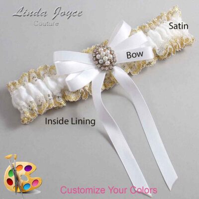 Couture Garters / Custom Wedding Garter / Customizable Wedding Garters / Personalized Wedding Garters / Whitney #04-B12-M17 / Wedding Garters / Bridal Garter / Prom Garter / Linda Joyce Couture