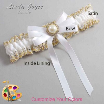 Couture Garters / Custom Wedding Garter / Customizable Wedding Garters / Personalized Wedding Garters / Carol #04-B12-M21 / Wedding Garters / Bridal Garter / Prom Garter / Linda Joyce Couture