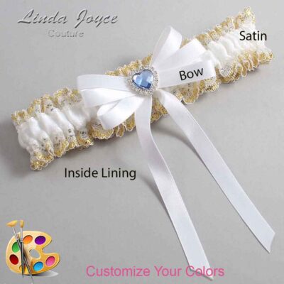 Couture Garters / Custom Wedding Garter / Customizable Wedding Garters / Personalized Wedding Garters / Winnie #04-B12-M25 / Wedding Garters / Bridal Garter / Prom Garter / Linda Joyce Couture