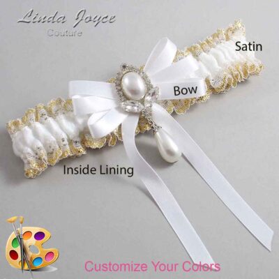 Couture Garters / Custom Wedding Garter / Customizable Wedding Garters / Personalized Wedding Garters / Patsy #04-B12-M32 / Wedding Garters / Bridal Garter / Prom Garter / Linda Joyce Couture