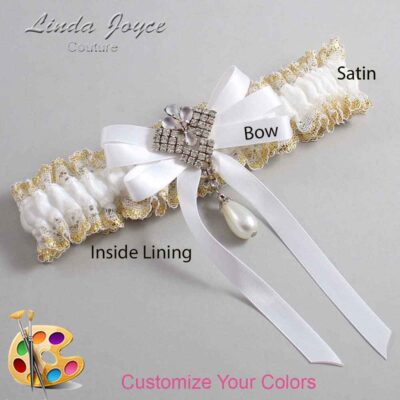 Couture Garters / Custom Wedding Garter / Customizable Wedding Garters / Personalized Wedding Garters / Priscilla #04-B12-M33 / Wedding Garters / Bridal Garter / Prom Garter / Linda Joyce Couture