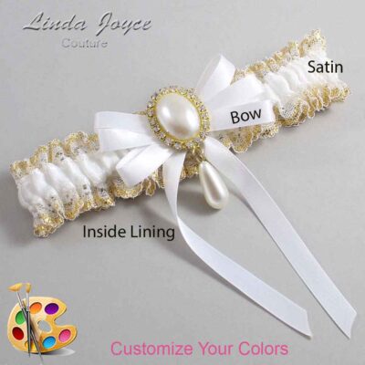 Couture Garters / Custom Wedding Garter / Customizable Wedding Garters / Personalized Wedding Garters / Yvonne #04-B12-M34 / Wedding Garters / Bridal Garter / Prom Garter / Linda Joyce Couture
