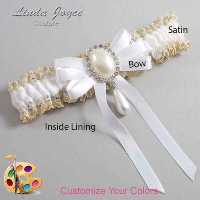 Couture Garters / Custom Wedding Garter / Customizable Wedding Garters / Personalized Wedding Garters / Yvonne #04-B12-M35 / Wedding Garters / Bridal Garter / Prom Garter / Linda Joyce Couture