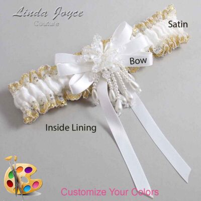 Couture Garters / Custom Wedding Garter / Customizable Wedding Garters / Personalized Wedding Garters / Paula #04-B12-M38 / Wedding Garters / Bridal Garter / Prom Garter / Linda Joyce Couture