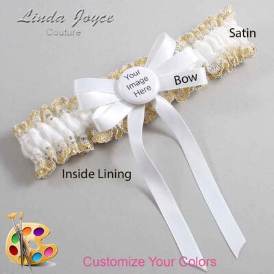 Couture Garters / Custom Wedding Garter / Customizable Wedding Garters / Personalized Wedding Garters / Custom Button #04-B12-M44 / Wedding Garters / Bridal Garter / Prom Garter / Linda Joyce Couture