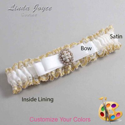 Couture Garters / Custom Wedding Garter / Customizable Wedding Garters / Personalized Wedding Garters / Inga #04-B20-M17 / Wedding Garters / Bridal Garter / Prom Garter / Linda Joyce Couture