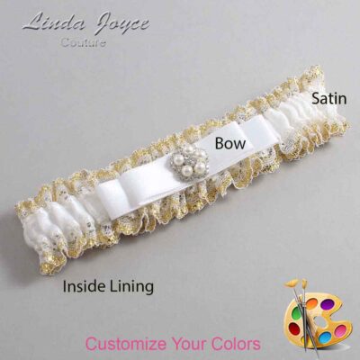 Couture Garters / Custom Wedding Garter / Customizable Wedding Garters / Personalized Wedding Garters / Audrey #04-B20-M20 / Wedding Garters / Bridal Garter / Prom Garter / Linda Joyce Couture